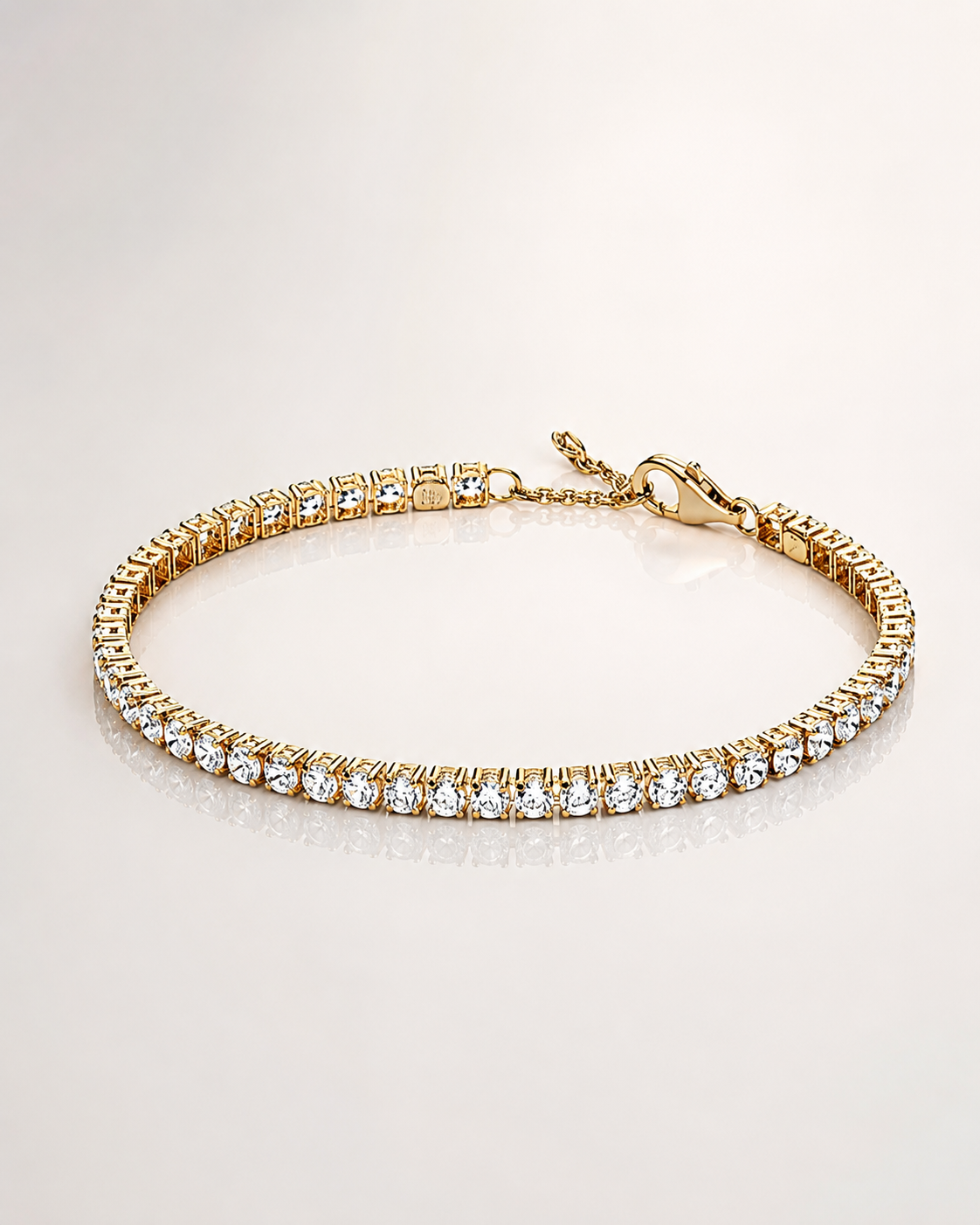 Dainty Crystal Tennis Bracelet Gold